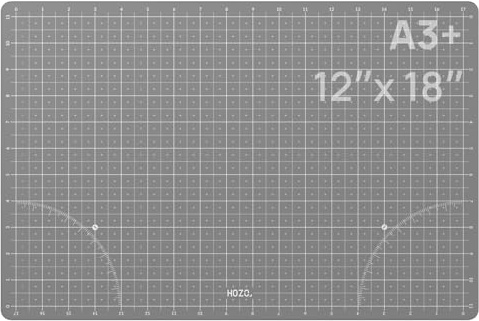 HOZO Nano - Alfombrilla de corte para cortador ultrasónico, alfombrilla de corte autorreparable de 12 x 18 pulgadas, diseño ecológico sin pegamento, resistente al calor, escalas métricas e imperiales
