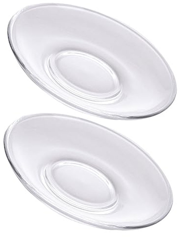 LIGIGWASH 2 piezas Plato de Vidrio Transparente Redondo Posavasos Pequeño para Taza de Té Platillo Multifuncional para Decoración de Mesa Soporte Resistente y Versátil para Reutilizable