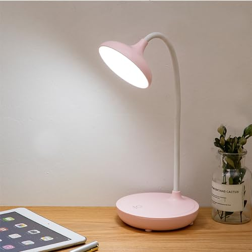 Marhynchus LED-Schreibtischlampe, Verstellbarer Augenschutz, Touch-Dimmung für Zuhause, Schlafzimmer, Schule – USB-Schreibtischlampe, Tischleuchte (Rosa mit Kabel)