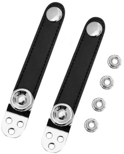 Healeved Cinghie per Fisarmonica Fibbia a Fisarmonica in Metallo, Doppio Strato in Pelle, Set da 2 Pezzi (centro 7,6 Cm), Accessori per Basso, Compatibili per Musicisti e Insegnanti