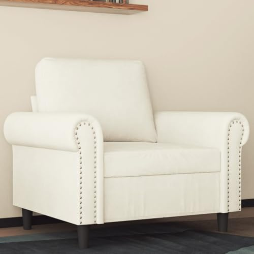 Frdhee Kleine Sofacouch Couchgarnitur Eckcouch,Sessel Creme 60 cm Samt,Couch Für Wohnzimmer Schlafzimmer,Schnell Zu Montieren,Vielseitig Einsetzbar