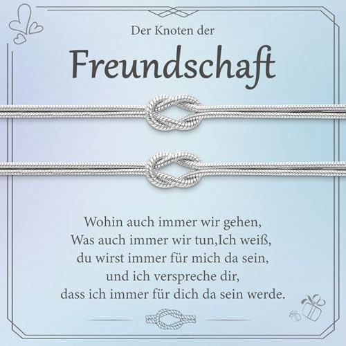 2 Stück Partner Armbänder Knoten Armband Damen, Freundschaftsarmbänder