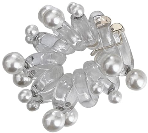 TIKODIDA Coletero Espiral para Mujer Blanco de Plástico Cordón Telefónico, Elástico Resistente y Diseño Sofisticado para Uso Diario y Fiestas
