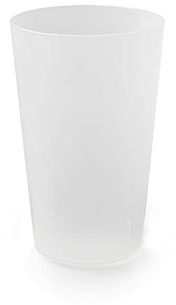 LPF LE PETIT FOURNISSEUR - Lot de 100 Gobelets réutilisables 25cl (33cl à ras-bord) - Polypropylène alimentaire - Gobelets plastique rigide - Compatible lavage au lave-vaisselle - Couleur givrée