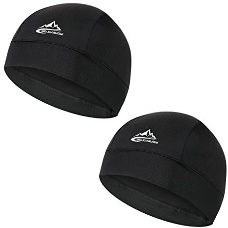 TAGVO 2 Packs Feuchtigkeitstran sportierende Schädelmütze Mütze, Sommer UV-Schutz Laufhut Helmfutter unter Helmhüten,Funktionsmütze | Wandermütze | Sportmütze | Fahrradmütze | Outdoor Mütze