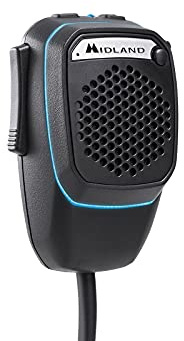 Midland - Hands Free Car Kit Bluetooth 4-Pin, Microphone Wireless, Bluetooth Transmitter, Noise Reduction, Dual Mike with Steering Wheel PTT for CB Radio & CBTalk App, Professional Driving Set