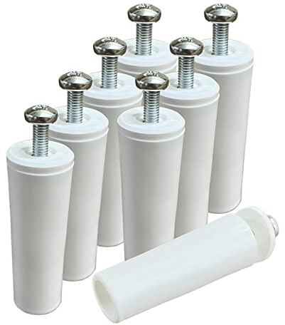 ARNAIN Toppe per persiana da 60 mm, 8 unità bianche in nylon, fermi tapparelle con rondella e vite incluse, resistenti all'esposizione, montaggio interno ed esterno