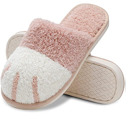 MAXTOP Pantofole animali carino signore morbido peluche gatto zampa con accogliente Memory Foam Slip-on Indoor Outdoor pantofole regali creativi signore signori