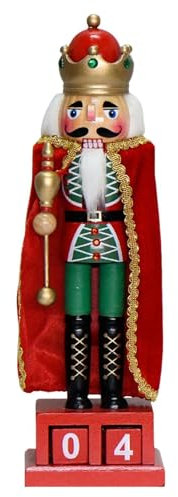 Figurines Casse-Noisette - Calendrier de l'Avent Casse-Noisette en bois Décorations de Noël - Casse-Noisette en bois Roi Casse-Noisette pour cheminées, manteaux, table