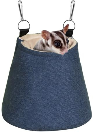 MiOYOOW Kleintiere Schlafsack, Schlafnest, Käfig, Gemütliche Hängematte, Kuschelbett für Kurzkopfgleitbeutler, Warmer Beutel für Kleintiere, Meerschweinchen, Eichhörnchen, Frettchen, Hamster