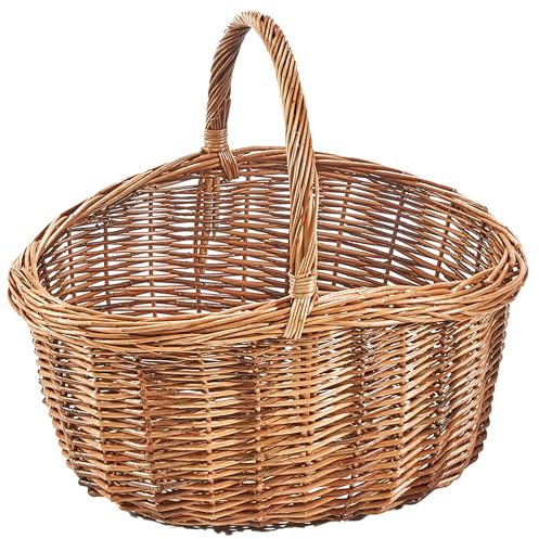 Kobolo Einkaufskorb Lilly aus gekochter Weide 46x36x42 cm Braun