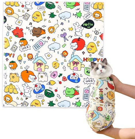 Cat Smouddle - Enveloppement respirant doux pour les chats, couverture féline réglable | Sac à l'émouvance pour chats apaisant, pochette pour animaux de compagnie résistante aux rayures, enveloppement