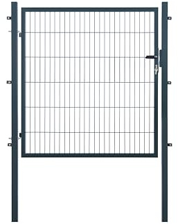 Gartentor | extra breit, B150 x H120 cm | Anthrazit RAL 7016 | Einzeltor inkl. Torpfosten & Schließzylinder | verzinkt & pulverbeschichtet | UV- und witterungsbeständig