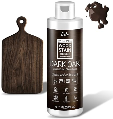 Tinte a base de agua para madera - Roble oscuro | Lasur para muebles de interior y exterior, armarios, estantes, puertas, inodoro y no tóxico, secado rápido, varios tonos clásicos - 250ml / 8.5fl.oz