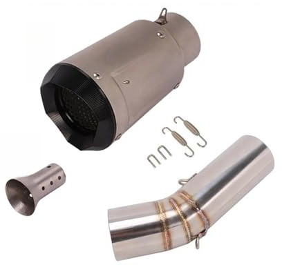 Tubo di scarico moto Per Diavel 1200 DB Killer Scarico Moto Escape Modificato Collegamento Intermedio Tubo Marmitta Tubo Da 60 Mm(SILVER c)