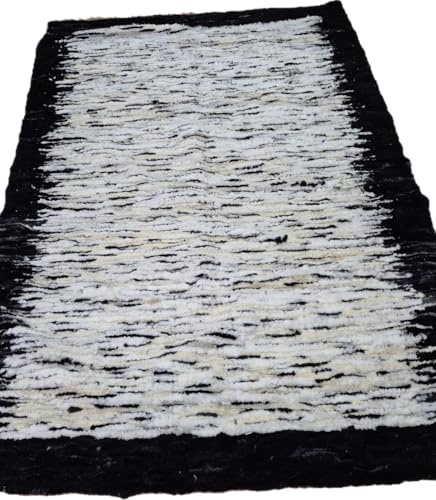 FURRYMAN Alfombra tejida a mano de auténtica piel de cordero – Un corredor natural de estilo escandinavo – Alta calidad hecha a mano para salón y dormitorio – Altura del pelo aprox. 3 cm (blanco y