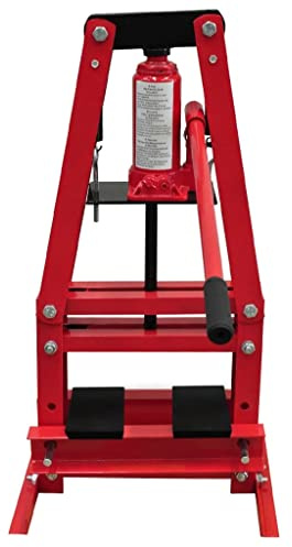 Pressa idraulica da officina, 6 tonnellate, con asta di pressione regolabile in 2 posizioni, larghezza di lavoro 255 mm, altezza di sollevamento 130 mm, per officina, garage, lavori di metallo e legno