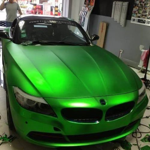 3D Chrom Matt Metallic GRÜN mit Luftkanälen ,Car Wrapping, Profi Folie 0,5m x 1,52m