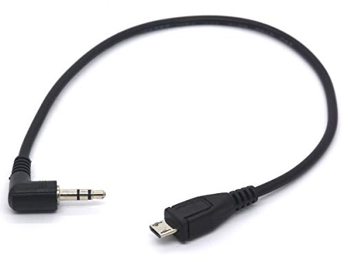Tomost Abgewinkelter 3,5 mm auf Micro-USB-Kabel-Adapter – Konvertiert Micro USB B 5-poliger Stecker auf 3-poligen 3,5-mm-Klinkenstecker AUX-Audio (3,5 mm auf Micro)