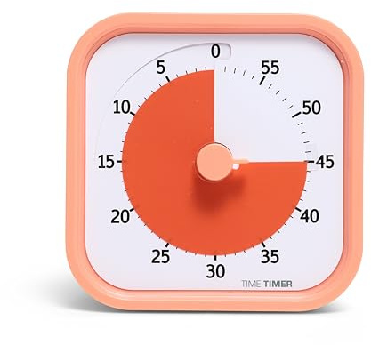 TIME TIMER Home MOD - 60 Minuten Visueller Timer für Kinder – Homeschooling, Timer für Schultisch, Bürotisch und Meetings mit lautlosem Betrieb (Dreamsicle Orange)