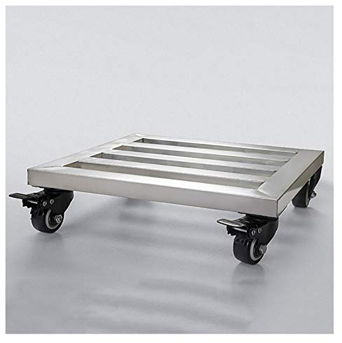 MESURE Pflanzenroller Eckig Metall,Eisenpflanze Caddy Mit Rädern, Hochleistungs-Metallpflanzen-Topf Mit Walzrädern Innen/Im Freien, Quadratische Eisenpflanze Dolly-Halter-Walzschale-Untersetzer