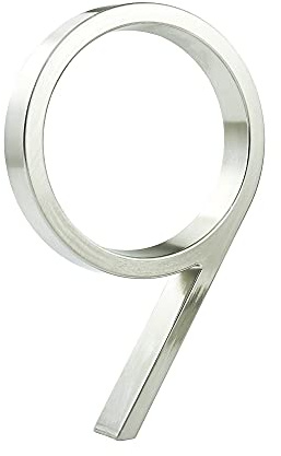 HASWARE Targa Con Numero Civico Galleggiante: 5 Pollici (12cm) Moderna Segnaletica Per Porte, Perfetta Per I Numeri Dell'Indirizzo Di Casa (9, Argento)