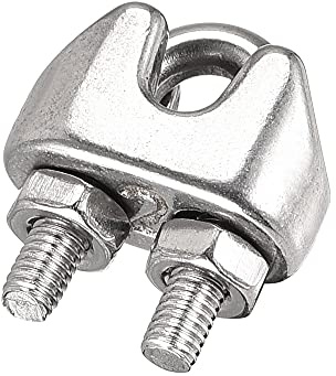 sourcing map 8 Stück Drahtseilklemme 304 Edelstahl für 2mm Durchmesser Kabel