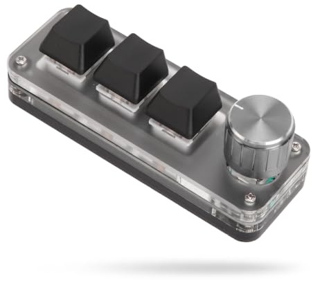 Anpassbare -Makrotastatur mit 3 Tasten, Tragbares USB-Programmier-Gaming-Keypad mit Hot Swap, Mechanische Gaming-Tastatur mit RGB-Hintergrundbeleuchtung für Büro, Spiel, Musik,