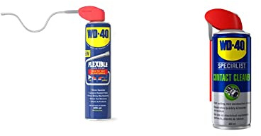 WD-40 Multi-Use Product Flexible Metal Straw 400ml and Specialist Contact Cleaner Spray - Precision Electronic Cleaning Solution for Switches, Relays & Connectors