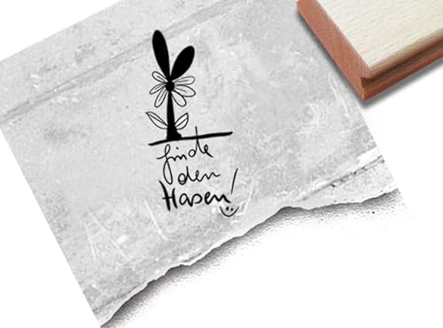 Stempel Finde den Hasen - Lustiger Osterstempel Textstempel Spruch Ostern Osterkarten Geschenkanhänger Osterdeko Tischdeko Scrapbook - zAcheR-fineT