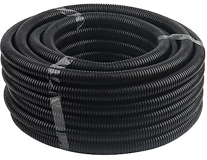 MUKCHAP 20m Flexible Corrugated Conduit Tube, 20mm ID x 25mm OD, Black