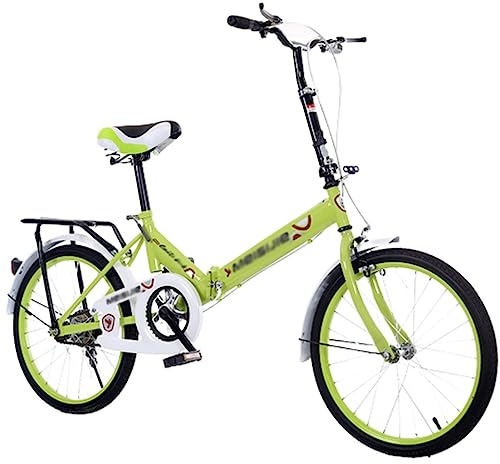 WOLWES Hopfällbar cykel i kolstål med ram för kvinnor och män, höjdjusterbar hopfällbar cykel för stadscamping E, 50 cm