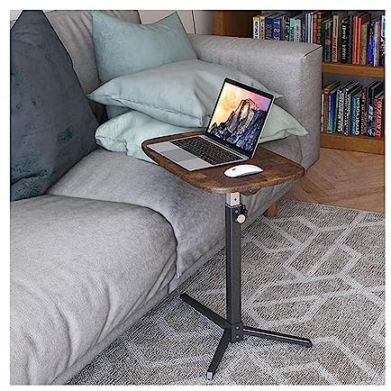 POCHY Betttische Überbett-Nachttisch, moderner Überbetttisch, höhenverstellbarer Beistelltisch mit Rollen, Stahlrahmen, tragbarer Laptop-Schreibtisch, Stehpult luxuriös