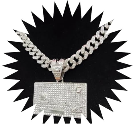 FUSHENGTER Halsketten Herren Hip hop Ketten Anhänger Frauen damenkette Rapper Männer Hip Hop BankCard Form Anhänger Halskette Iced Out Bling Halsketten Mode