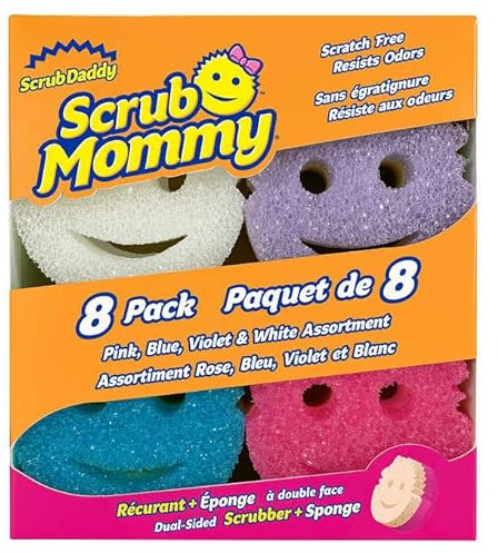 Scrub Daddy Scrub Mommy Lot de 8 éponges à récurer Double Face