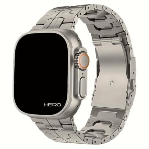 Hero Premium Titan Armband für Apple Watch Ultra 2 Armband für Apple Watch Armband mit Sicherheitsschließe für alle Serien (42mm 44mm 45mm 46mm 49mm)