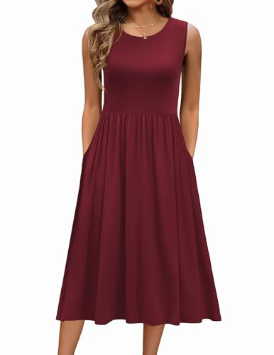 Vestito Donna Estivo Senza Maniche Scollo Rotondo Abito T-Shirt Vestiti