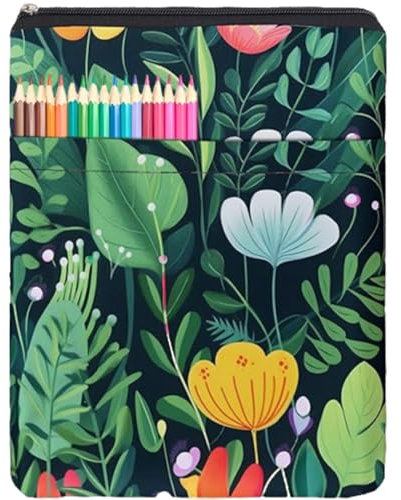 Gsedaox Buchhülle Mit Blumenmotiv,Buchhülle A5 Im Edlen Design Von,Buchschoner Für Taschenbücher, Für Taschenbücher Waschbarer Buchumschlag Aus Stoff Mit Reißverschluss Für Buchliebhaber