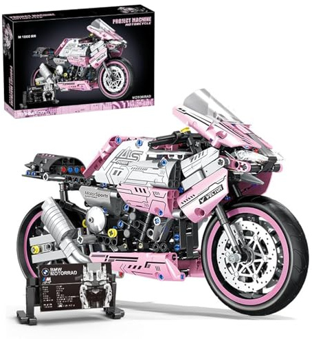 highdar Technik Motorrad Spielzeug Modellbausatz, 610+ Klemmbausteine Supermotorrad für BMW M1000RR Motorrad Bausteine, Geländemotorrad Kreatives STEM Bausatz Geschenk für Erwachsene Jugendliche