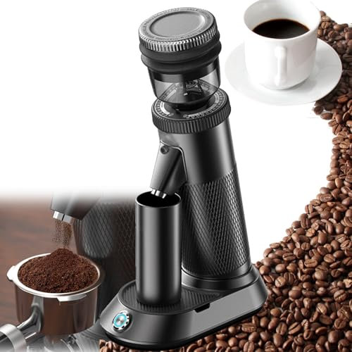 Macinacaffè Elettrico Burr, Macinacaffè Elettrico da 165 W, 36 Regolazioni della Marcia e Nucleo di Macinazione per Taglierina a Cono da 48 mm, Protezione da Interruzione di Corrente, per Espresso