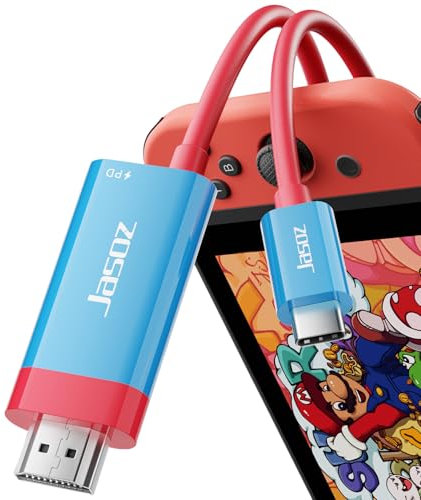 KAGO USB-C-auf-HDMI-Kabel für Nintendo Switch/Switch OLED, 2 m, 4 K HD-Ausgang, 100 W PD-Ladeanschluss, tragbares TV-Adapterkabel, ersetzt das Original-Switch-Dock für Reisen