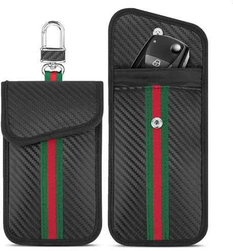 BOODPET Custodia per chiavi con blocco del segnale RFID (set di 2), copertura protettiva per chiavi dell'auto, protezione per chiavi di accesso senza chiave, custodia antifurto per chiavi