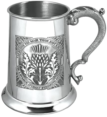 English Pewter Company 1 Pint Scottish Tae A Thistle Design Beer Mug Tankard [SG500]