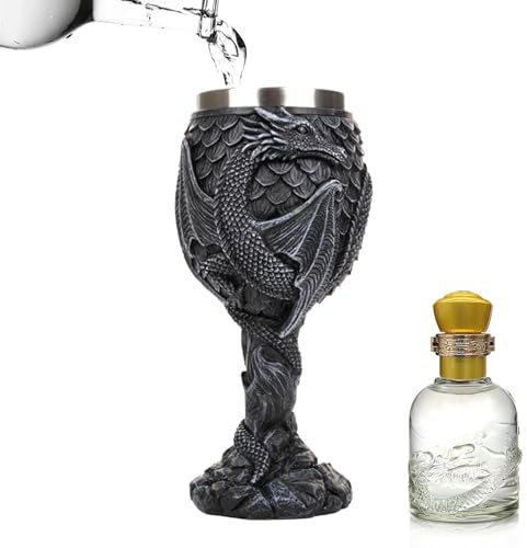 Calice À Vin, Gobelet Dragon | Calice À Vin Dragons Médiévaux En Acier Inoxydable,Calices Gobelets De Dragons, Tasse De Calice Médiévale Sûre Et Créative Pour La Boisson Quotidienne Et La Décoratio