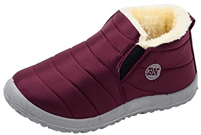 cfpqv Botas de Invierno para Mujer Impermeables Botas de Nieve Forradas Botas de Invierno Slip On Zapatillas Antideslizantes Zapatos de Senderismo Zapatos de Trabajo Calzado para Exteriores Zapatillas