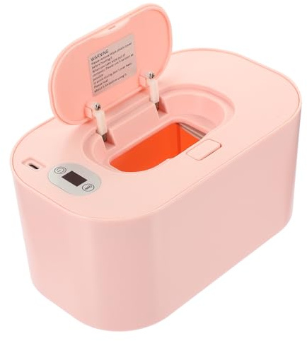 OATIPHO USB Feuchttücherwärmer mit Anzeige 40–60 °C Tragbar PP für Windelwechsel und Unterwegs 5v Inkl USB Kabel Rosa