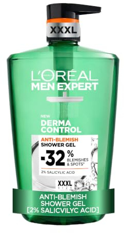 L'Oréal Paris Men Expert Shower Gel Derma Control Anti-Blemish XXXL 1L Pump