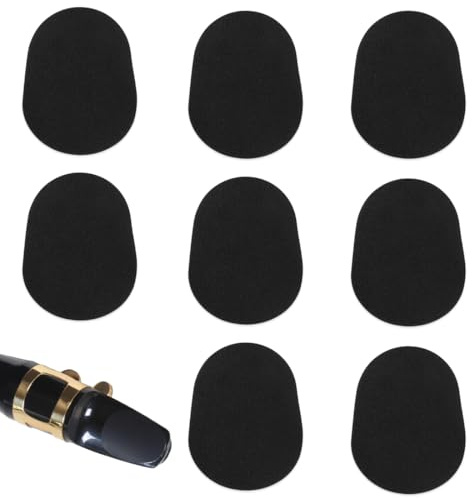 YAZWUR 8 Stück Mundstückkissen für Anfänger, Bissgummi Klarinette, Alt-Tenor-Saxophon-Klarinette-Mundstück-Kissen, Saxophone und Klarinetten (0.8mm) (Schwarz)