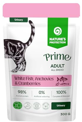 Nature's Protection Prime Húmedo Gato, Pez Blanco y anchoas 8 x 300 g