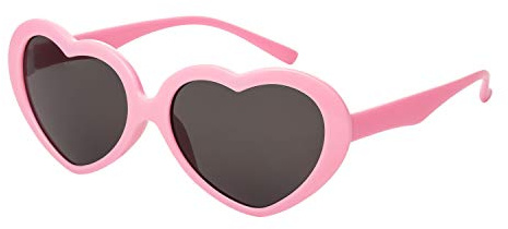 Ultra Rosa Herz Sonnenbrille Klassische Herzbrille im Love Heart Style Rahmen Kinder Mädchen mit UV400 Schutz Retro Lolita Love Frame Sonnenbrille Kinder Mädchen Pink Heart Shaped